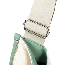 Green Trim Round Canvas Tote Bag