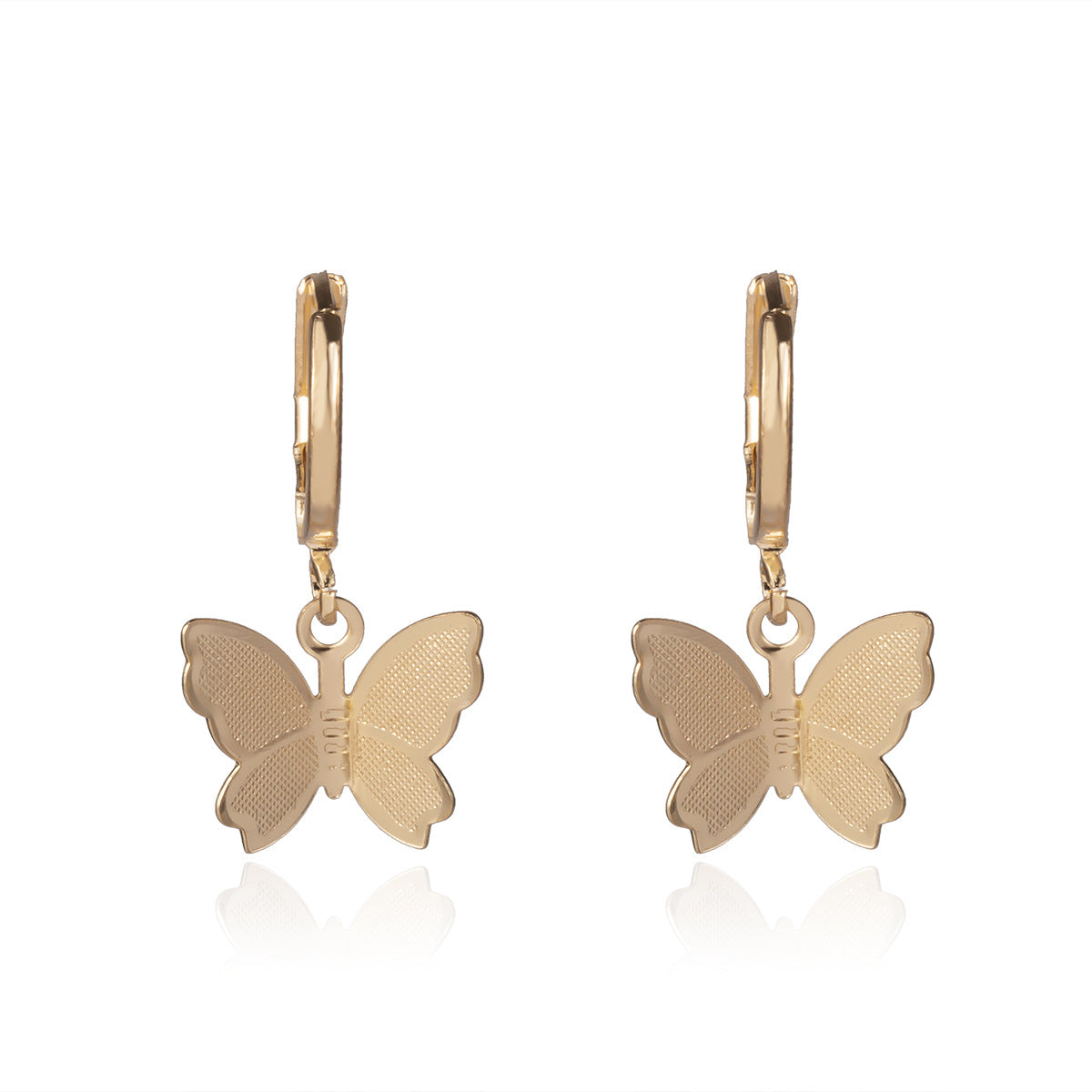 Golden Fluttering Butterfly Earrings and Necklace Set