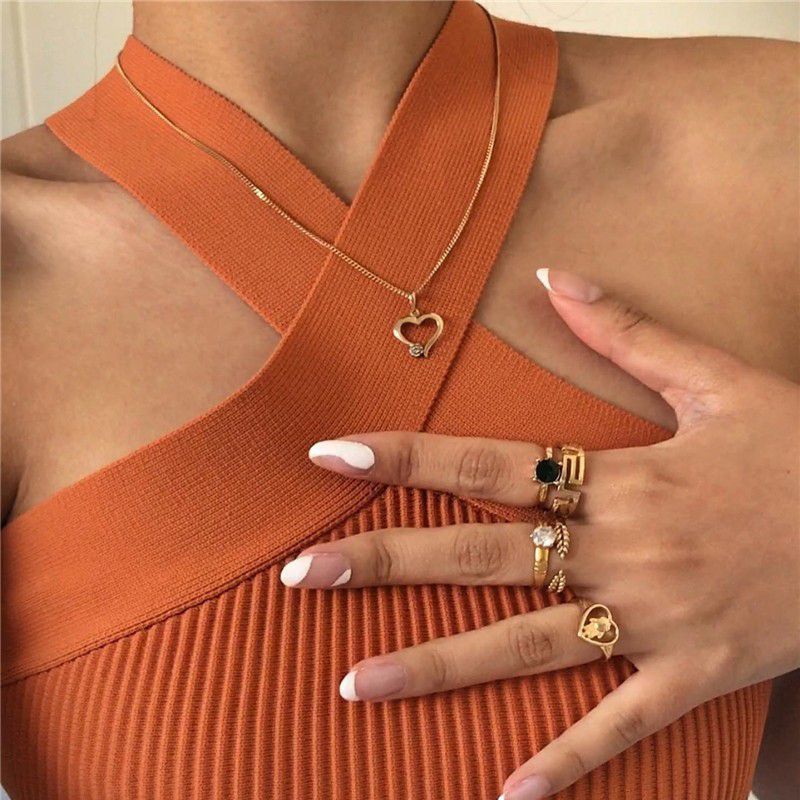 Crinkle Wide Ribbed Rib Criss Cross Halter Crop Top