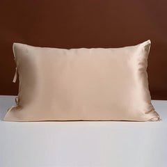25 Momme Silk Pillowcase with Bow Ties -  Champagne