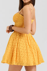 Carolina Apricot Lace Corset Mini Dress