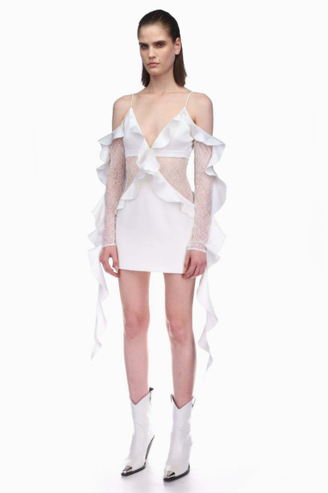 David Koma Ruffle Mini Dress