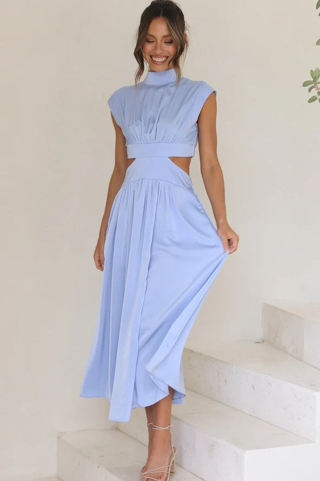 Cutout Waist Midi Dress