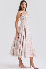 Dorothy White Rosebud Print Sundress