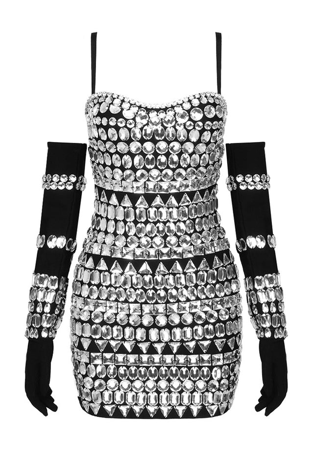 Brisbane Rhinestones Embellished Mini Dress