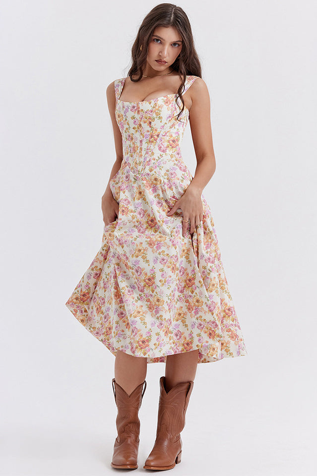 Saira Floral Print Midi Sundress