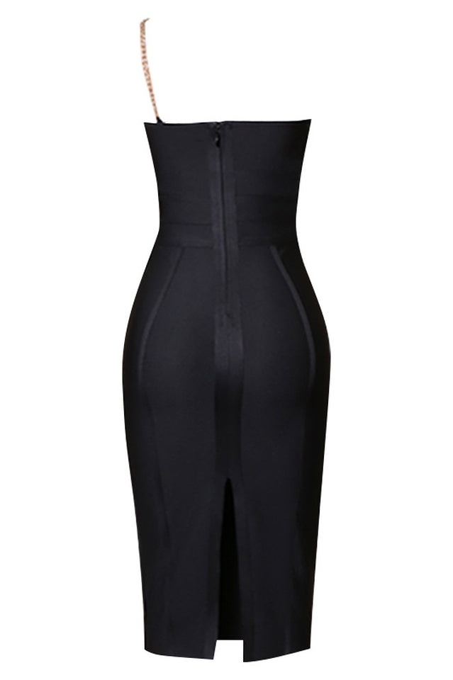 Savina One Shoulder Midi Bandage Dress