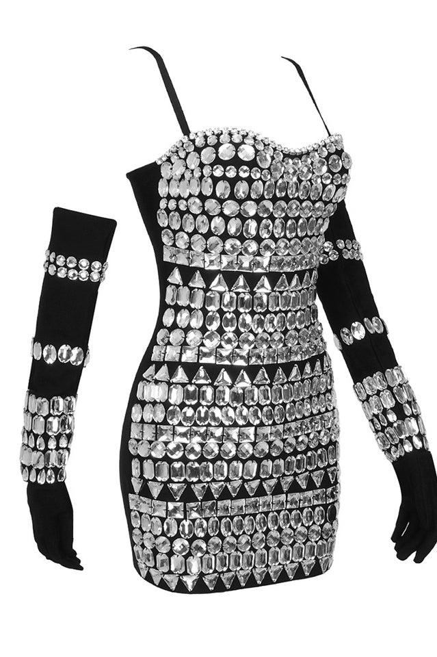 Brisbane Rhinestones Embellished Mini Dress