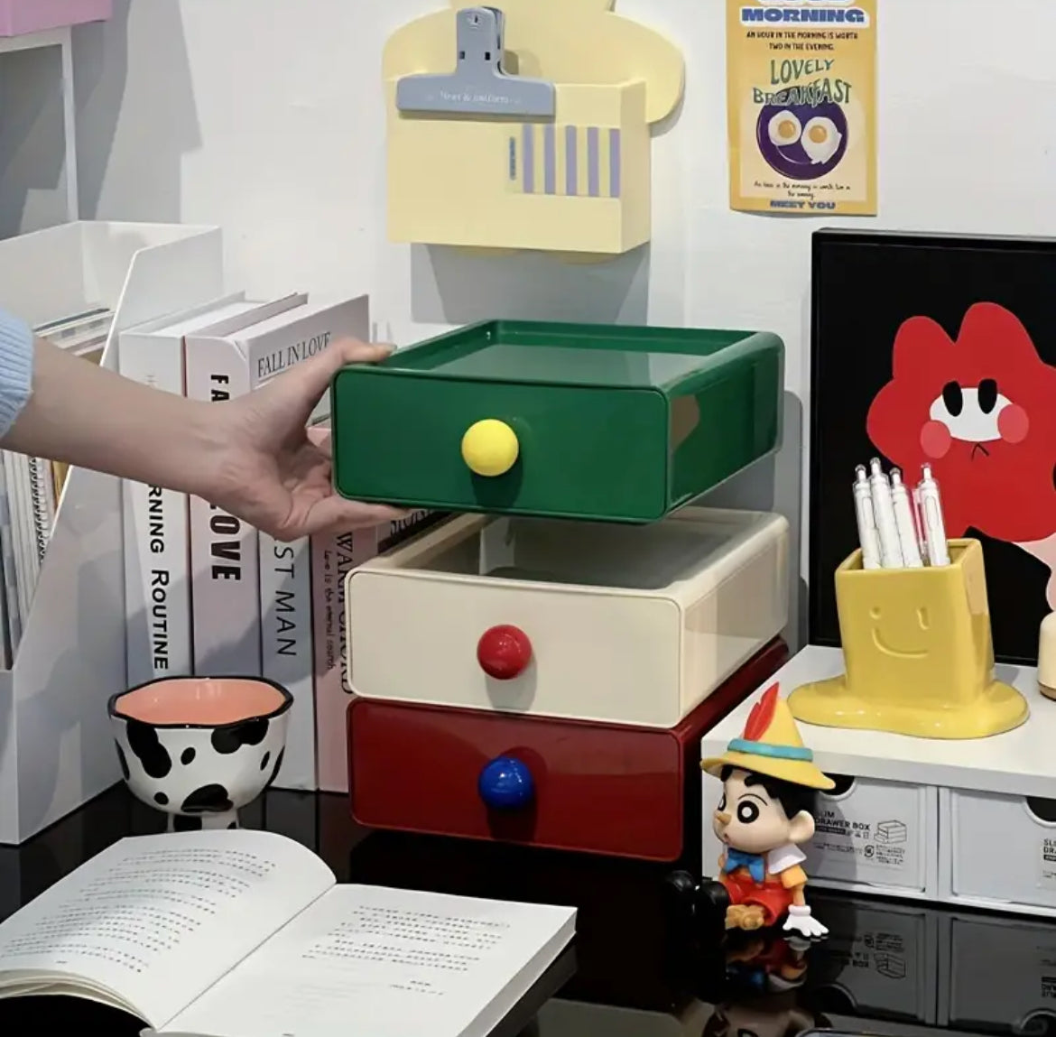 Retro Desktop Organizer with Drawer