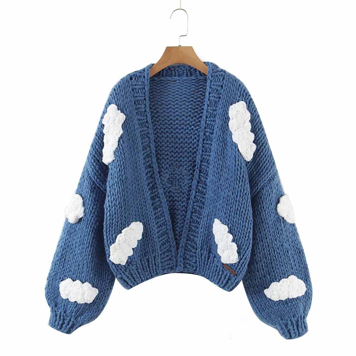 Kawaii Y2K Aesthetic Chunky Cable Knitted Cardigan Coat