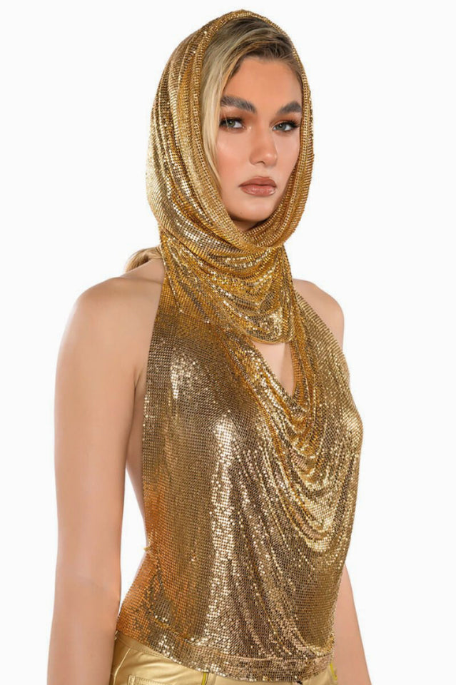 Venus Hoodie Metallic Top