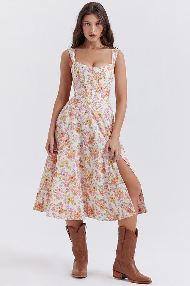 Saira Floral Print Midi Sundress