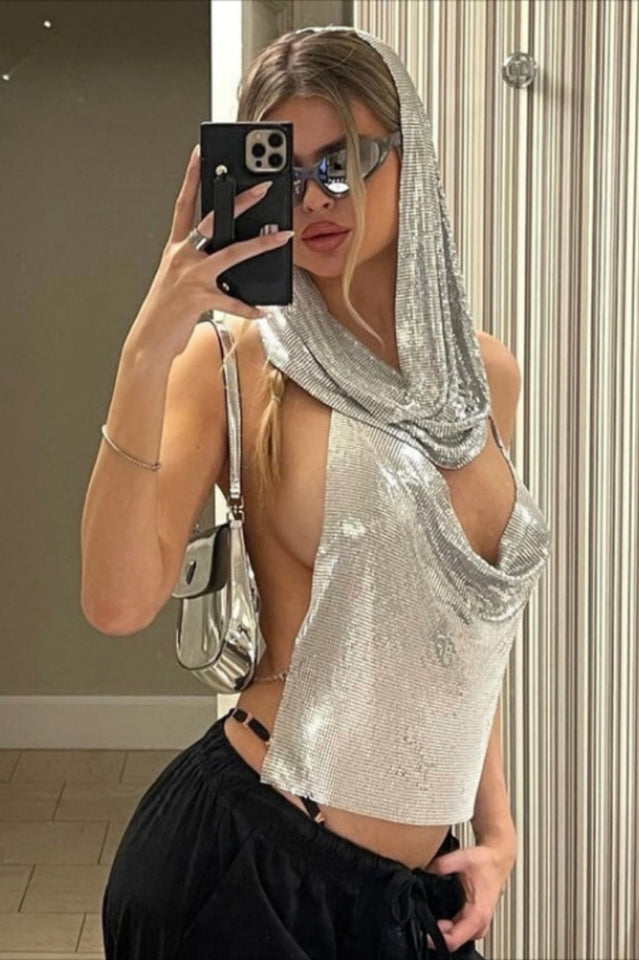 Venus Hoodie Metallic Top