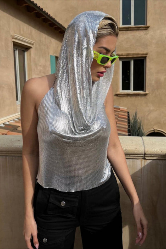 Venus Hoodie Metallic Top