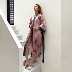 Pink Light Luxury Silky Satin Kimono Robe