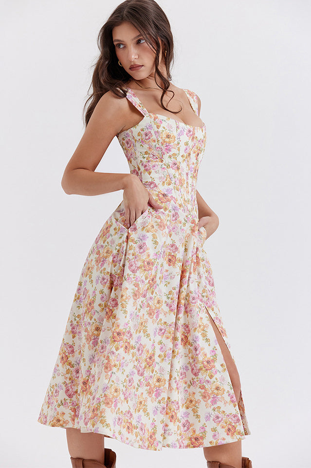 Saira Floral Print Midi Sundress
