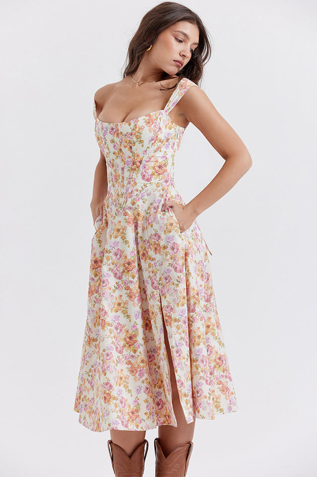 Saira Floral Print Midi Sundress