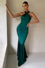 Bianca Cross Over Halter Neck Dress