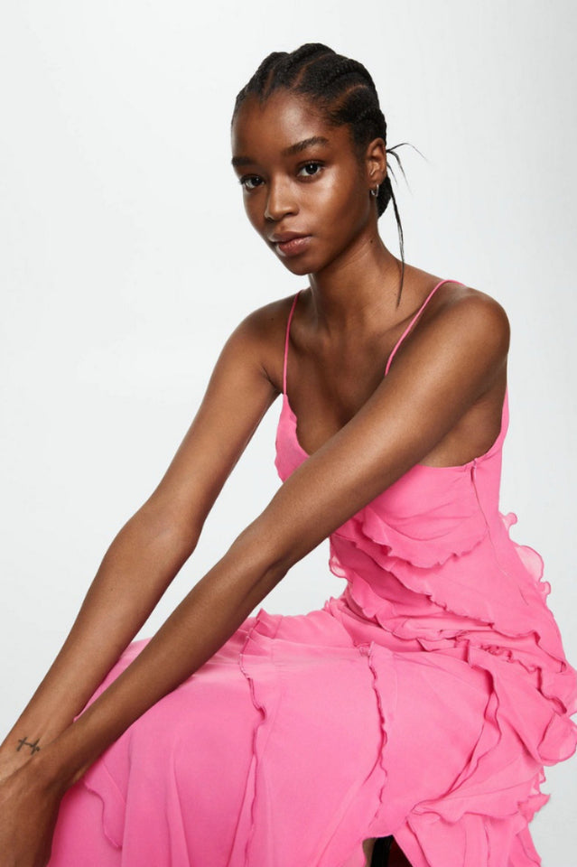inostorâ„?Sexy Backless Halter U Neck Wave Slim Side Slit Dresses