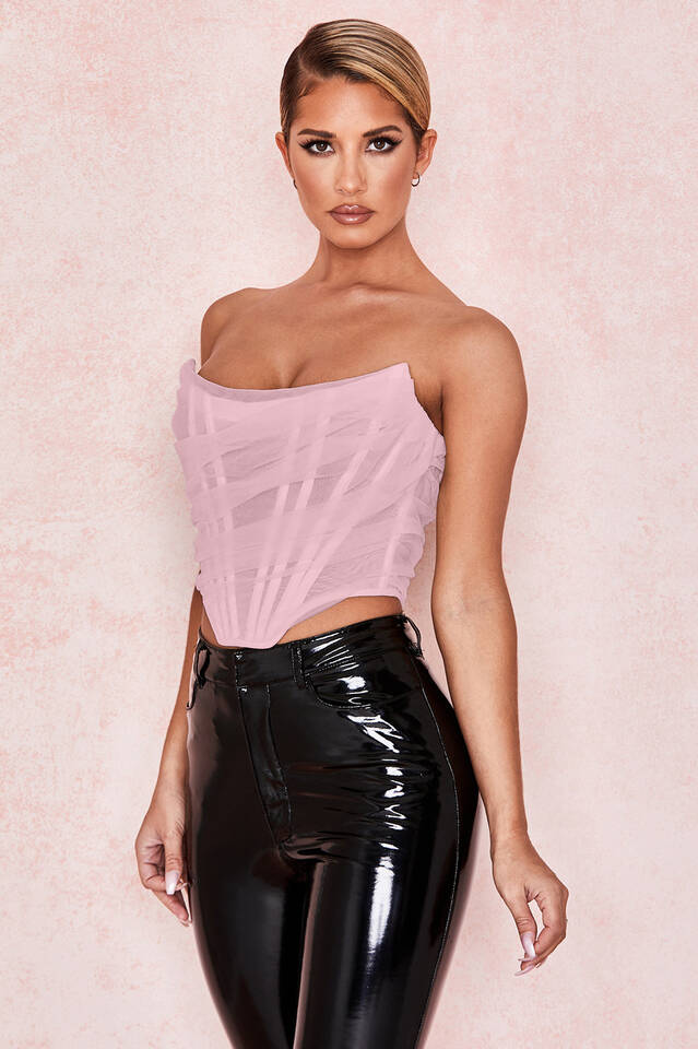 Mesh Boned Corset Top