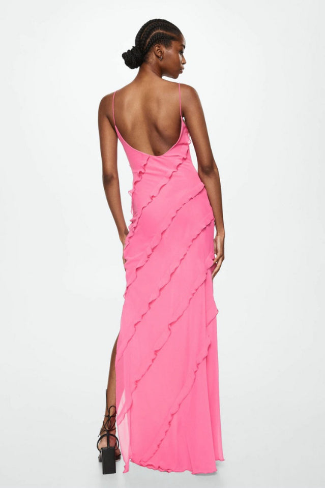 inostorâ„?Sexy Backless Halter U Neck Wave Slim Side Slit Dresses