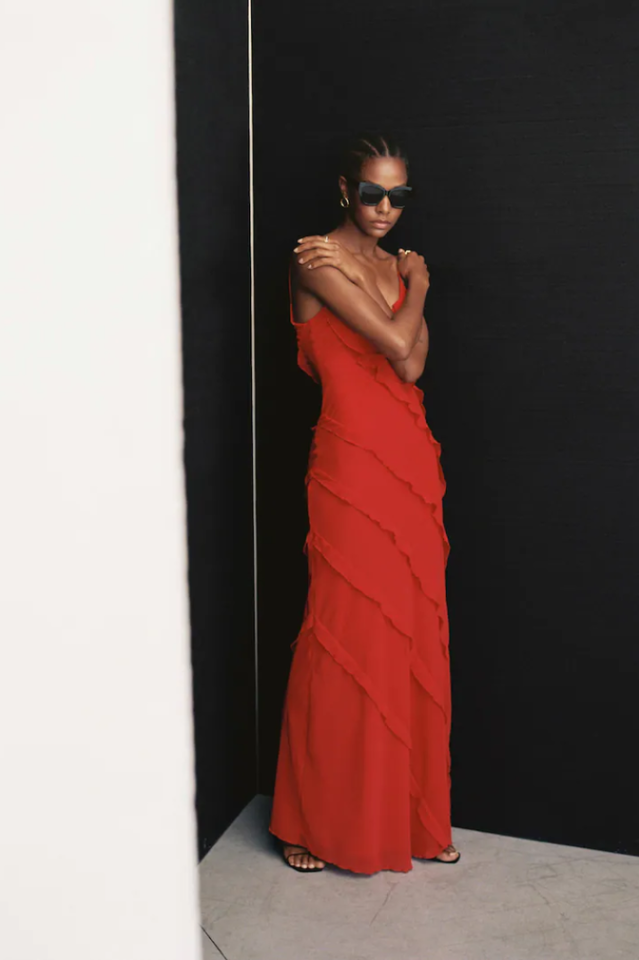 inostorâ„?Sexy Backless Halter U Neck Wave Slim Side Slit Dresses