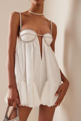 inostorâ„?Crystal Trimmed Scallop Mini Dress