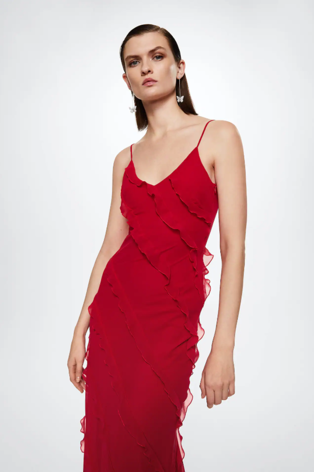 inostorâ„?Sexy Backless Halter U Neck Wave Slim Side Slit Dresses