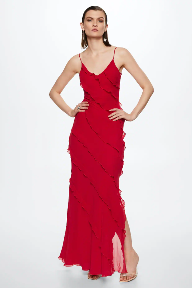 inostorâ„?Sexy Backless Halter U Neck Wave Slim Side Slit Dresses