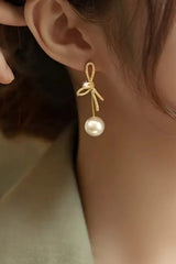 Luciana Pearl Bow Earrings