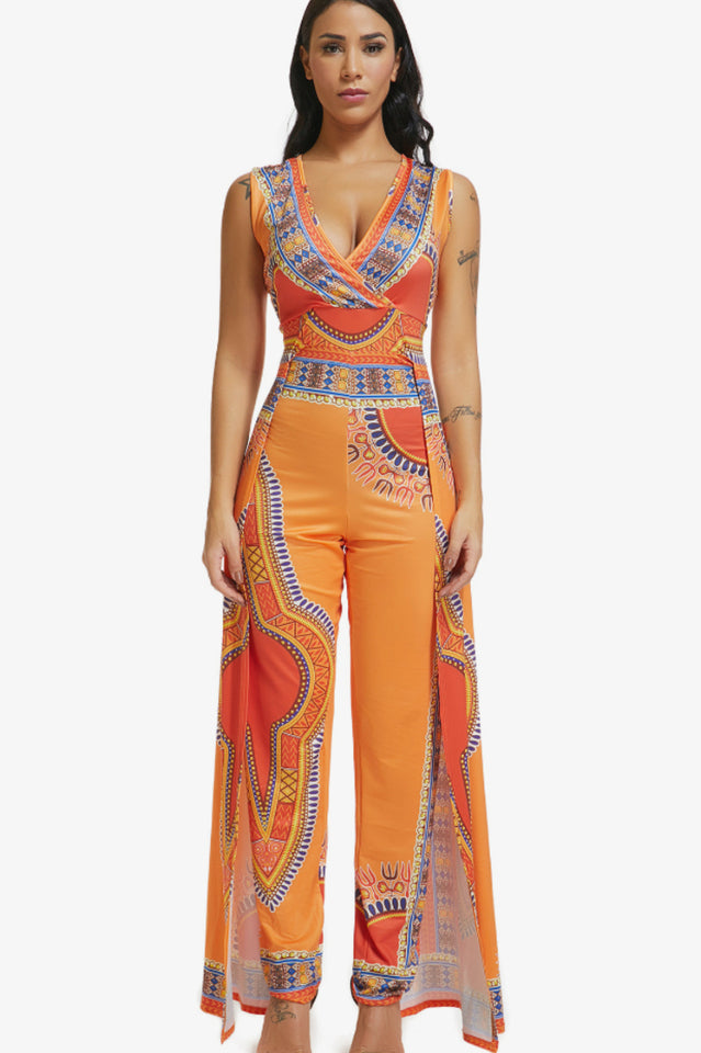 Deep V-Neck Party Jumpsuit