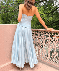 inostorâ„?Pleated Patchwork Sheath Dress