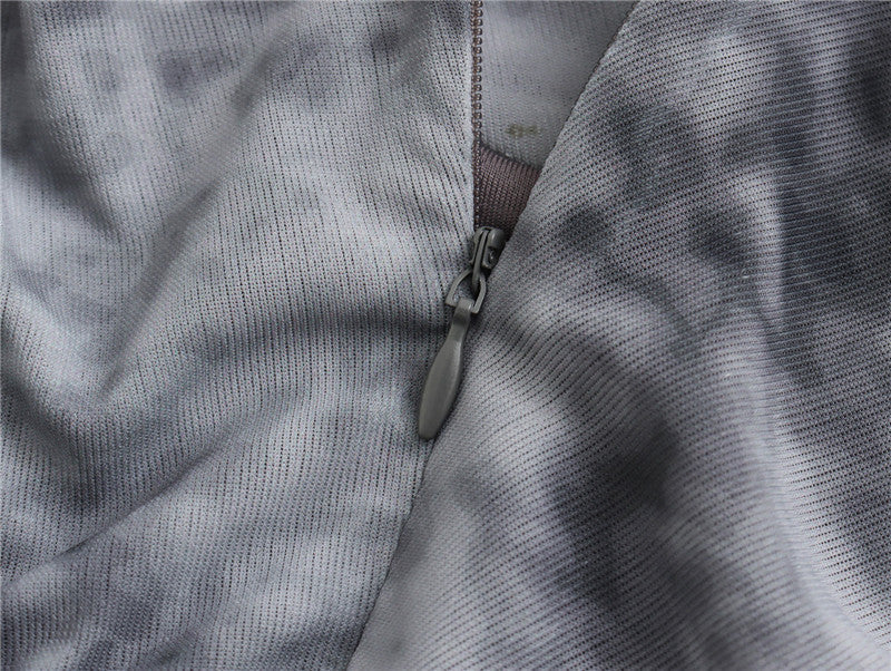 Gray Sleeveless Side Ruching Midi Dress