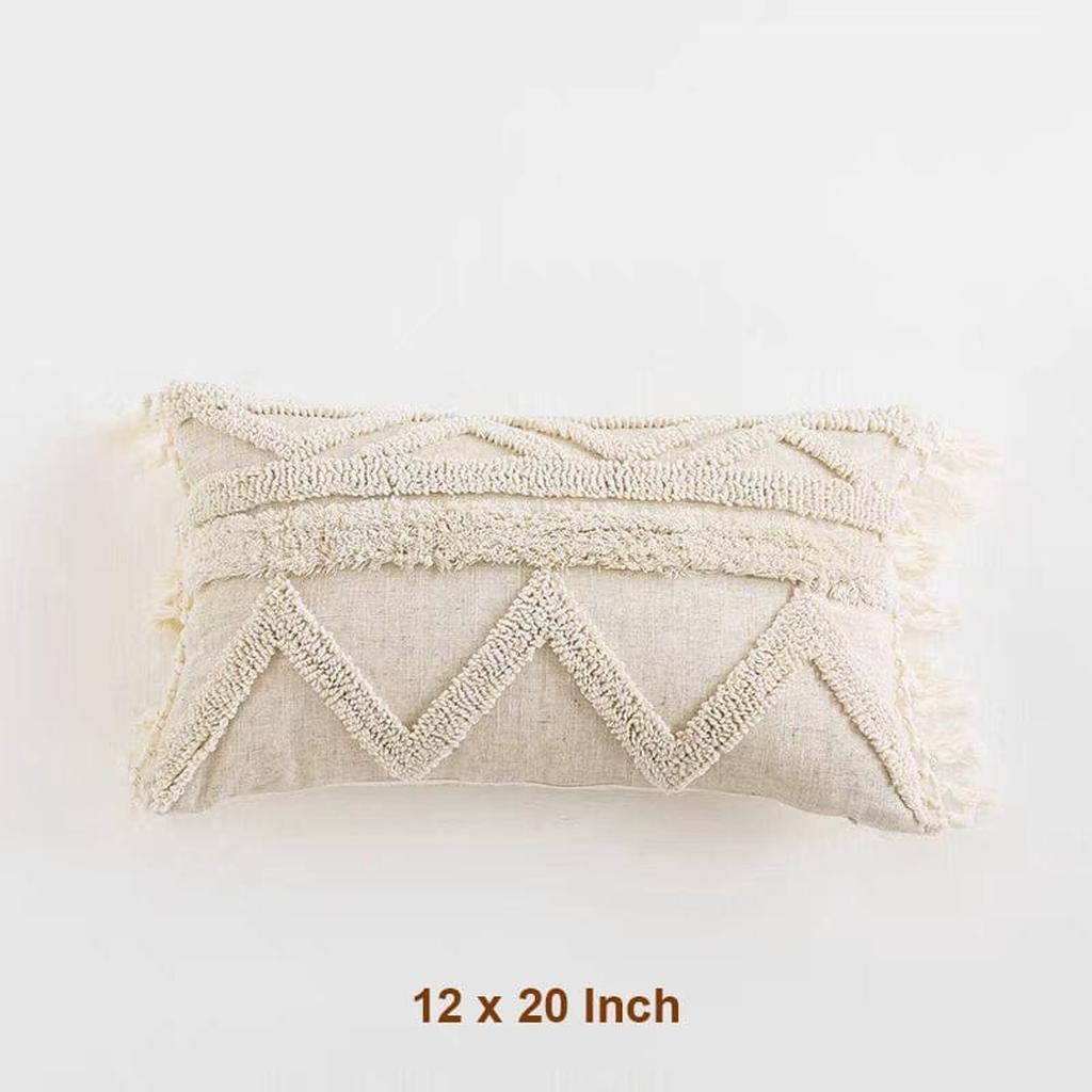 Boho Tufted Cotton Throw Pillow
