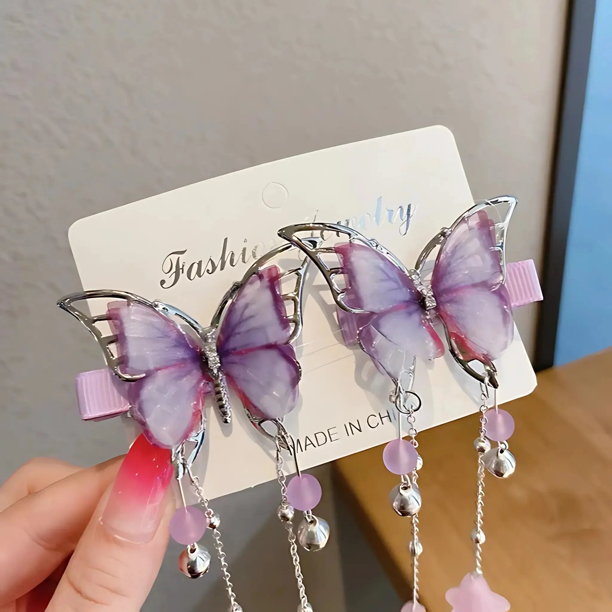 Butterfly Tassel Hair Clips