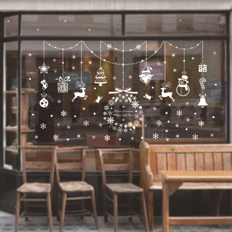 Christmas Decorations Holiday Window Sticker Xmas Glass Stickers Decals