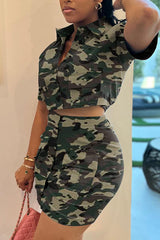 Double Pocket Cargo 2pcs Mini Skirt Set