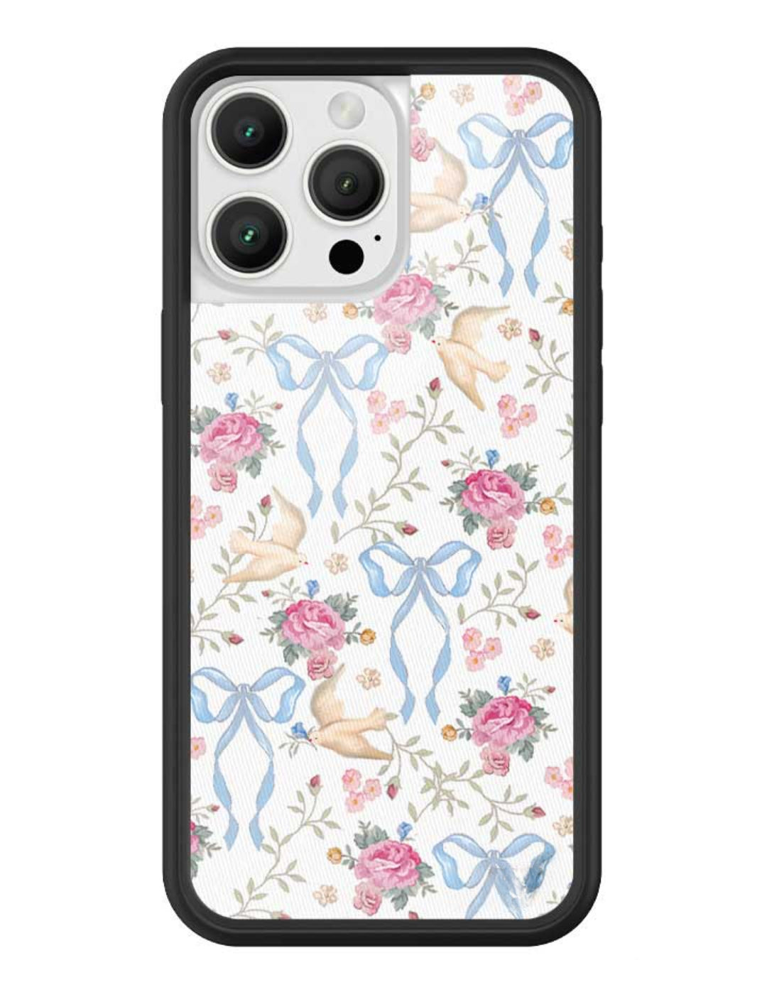 Dove Bow Floral iPhone Case