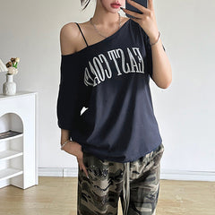 'East Coast' Oversized Off-Shoulder Shirt