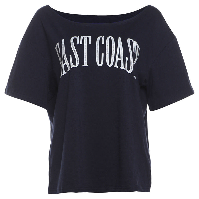 'East Coast' Oversized Off-Shoulder Shirt