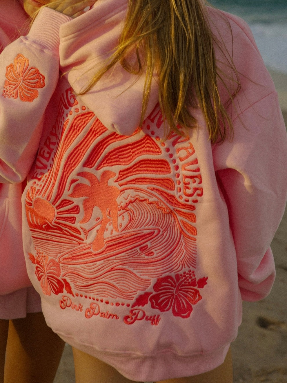 'Everything Comes In Waves' Oversized Hoodie