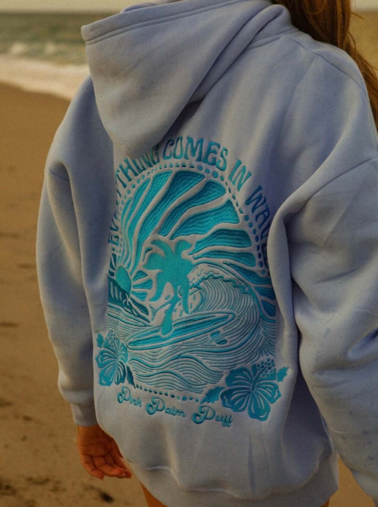 'Everything Comes In Waves' Oversized Hoodie