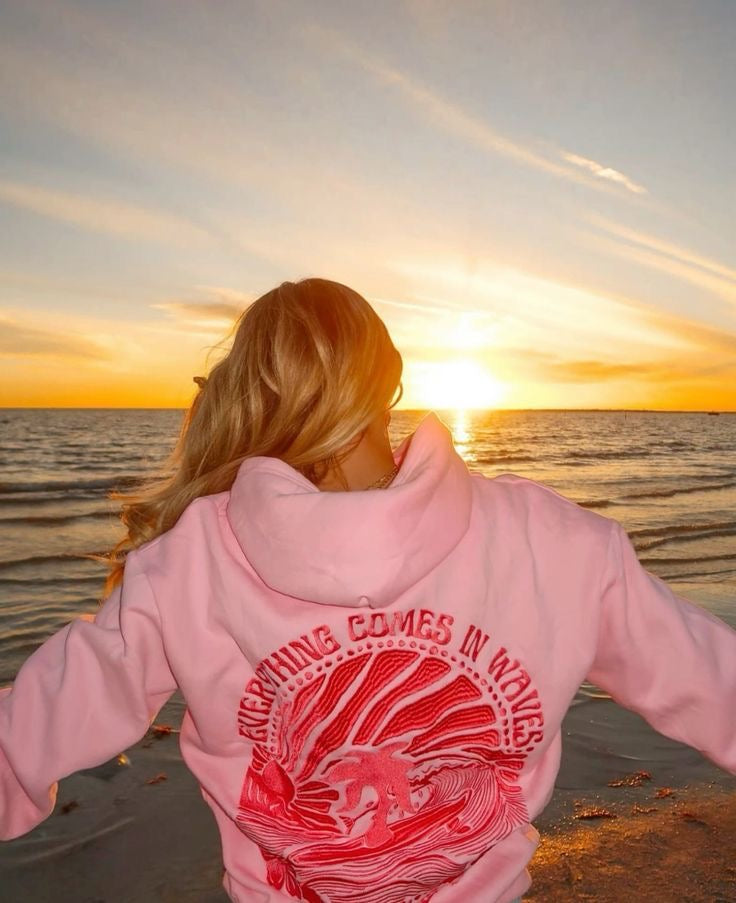 'Everything Comes In Waves' Oversized Hoodie