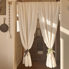 French Ruffle Cream Curtain