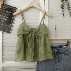 Bethany Tie-Front Mesh Cami Top