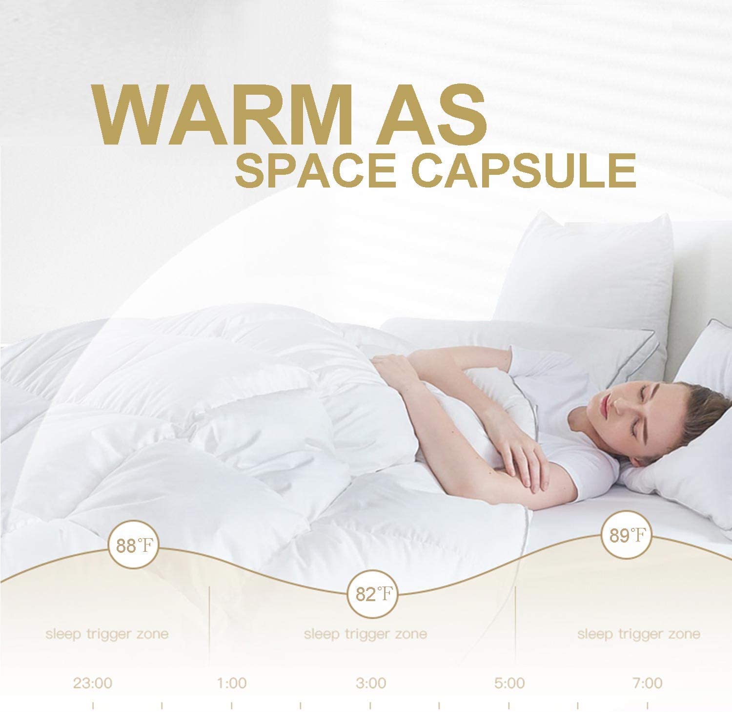 Peter Khanun White Duvet 300g/m2 Soft Microfiber Quilt 4 Seasons Winter Comforter Blanket Plush Microfiber Fill Machine Washable