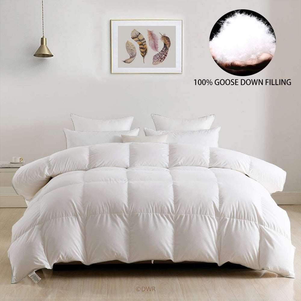 Peter Khanun 100% White Goose Down Filler 3D Bread Duvet/Quilt/Comforter Winter Luxury Blankets 100% Cotton Shell 015