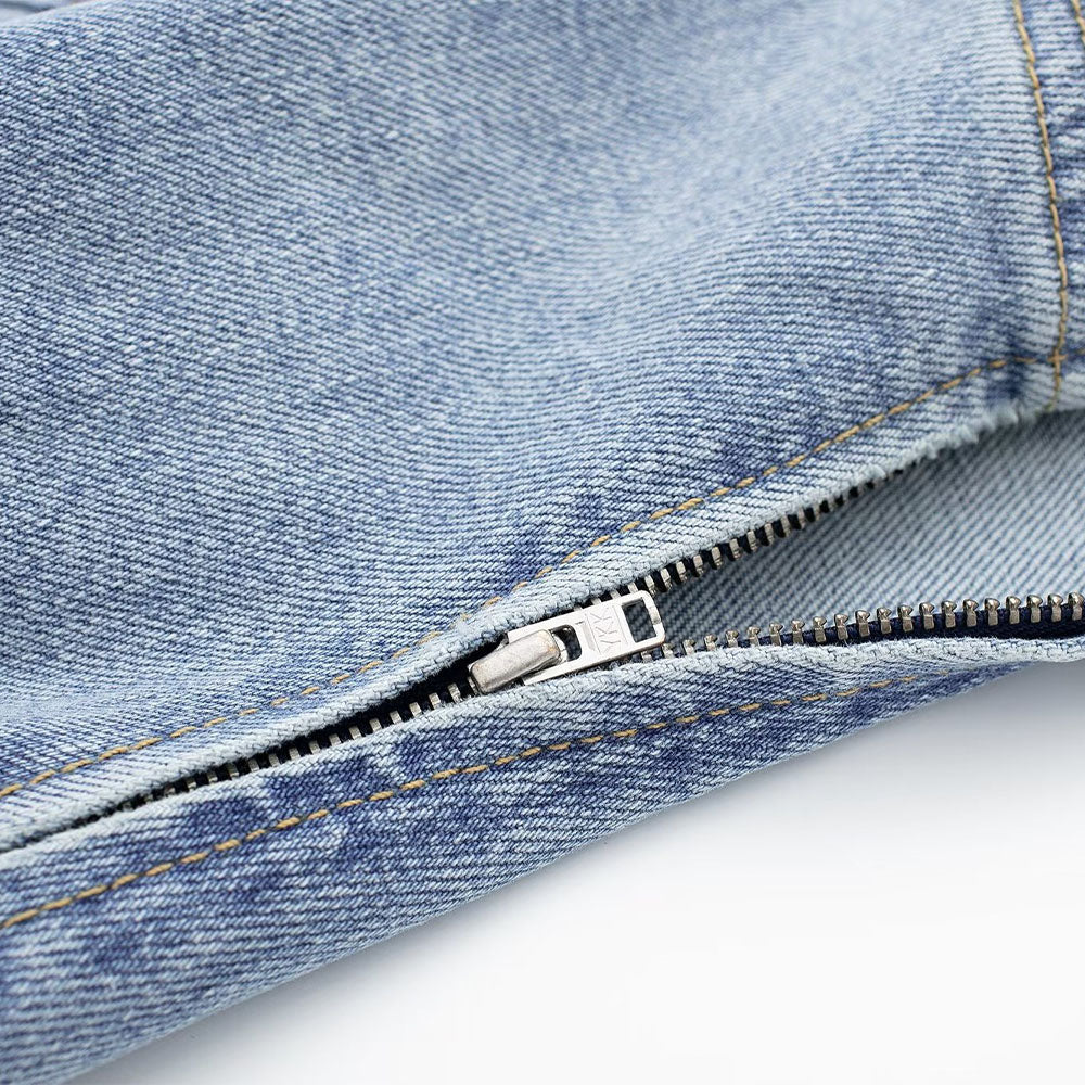 Ice blue Blue Washed jeans Denim Strapless Tube Dress