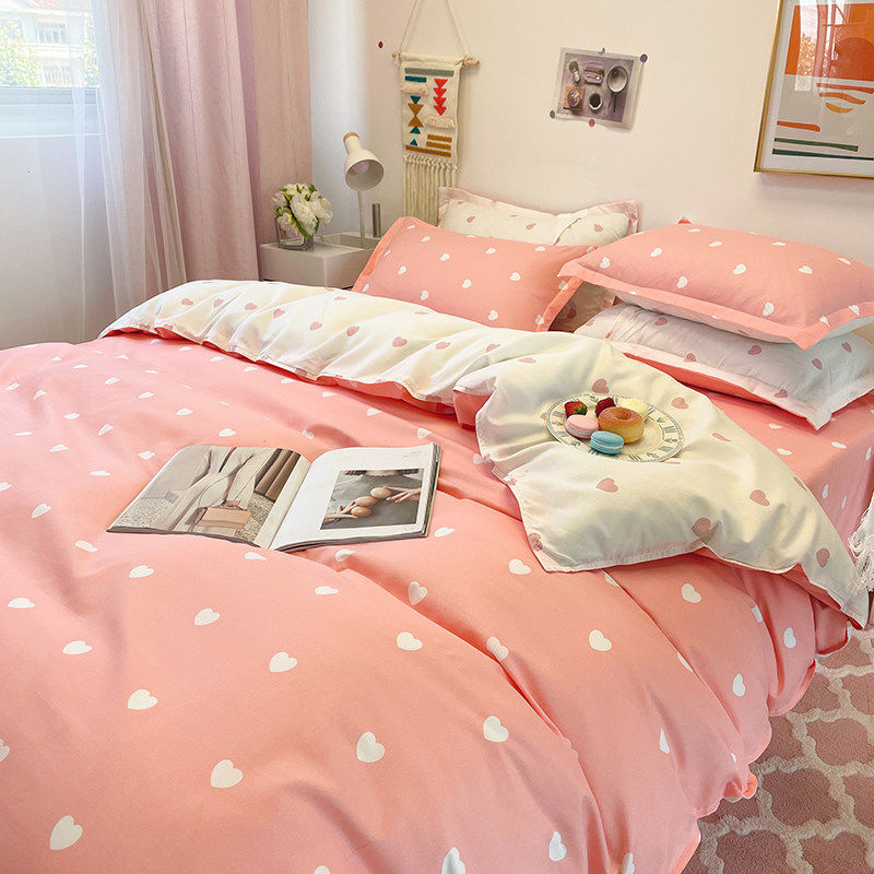 Fashion Bedding Set White Green Double Bed Linens Nordic Duvet Cover Pillowcase Queen Size Flat Sheet Classic Grid Kids Winter