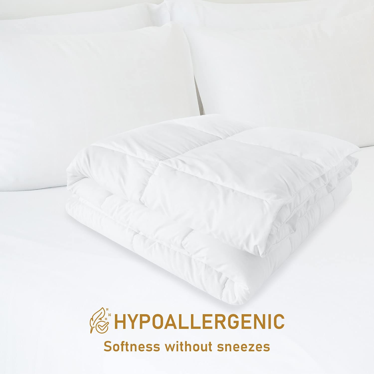 Peter Khanun White Duvet 300g/m2 Soft Microfiber Quilt 4 Seasons Winter Comforter Blanket Plush Microfiber Fill Machine Washable